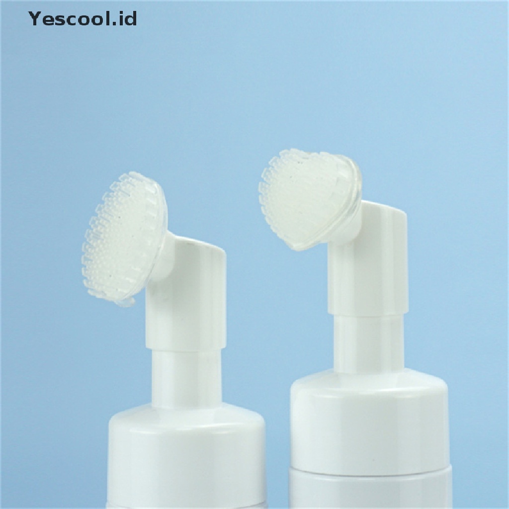 (Yescool) Botol Dispenser Sabun Cair / Mousse Dengan Brush Pembersih Bahan Plastik