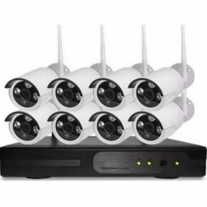 NVR KIT 8CH PAKET CCTV WIRELESS FuII HD Outdoor 5MP + HARDDISK 1TB