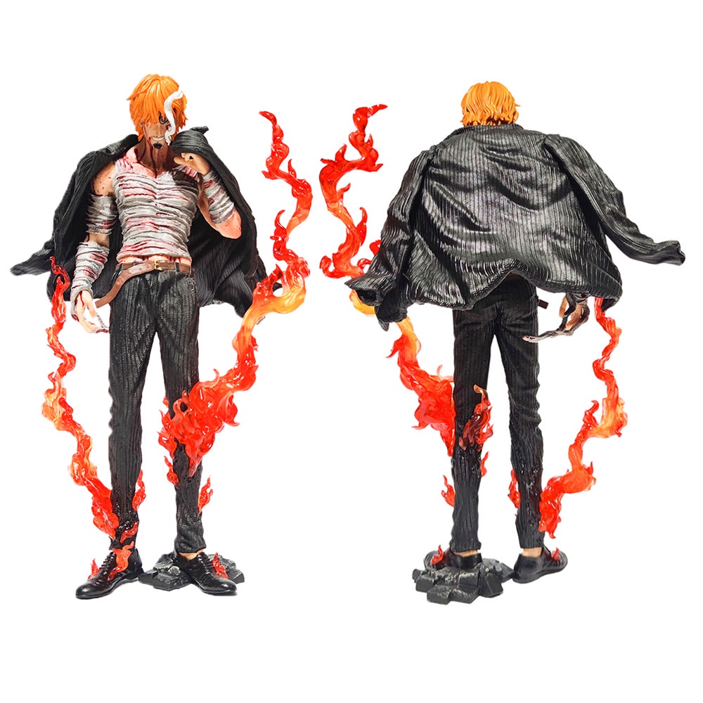 Mainan Action Figure Model Anime One Piece Smoking Vinsmoke Sanji Black White Bahan PVC Ukuran 32CM Untuk Hadiah Anak