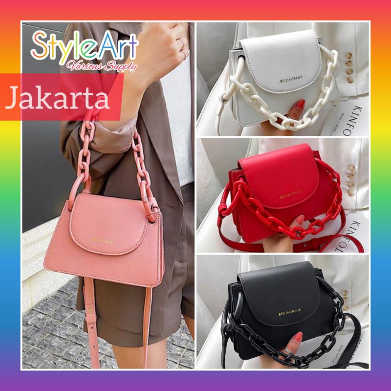 StyleArt SE7153 Tas HandBag Wanita 100% Original Fashion Import Selempang Like CK Chunky Chain