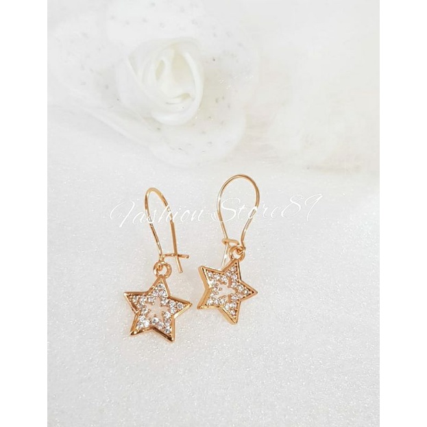 Anting jurai Bintang anting jurai perhiasan full permata bintang dewasa lapis emas 18k xuping TR0x