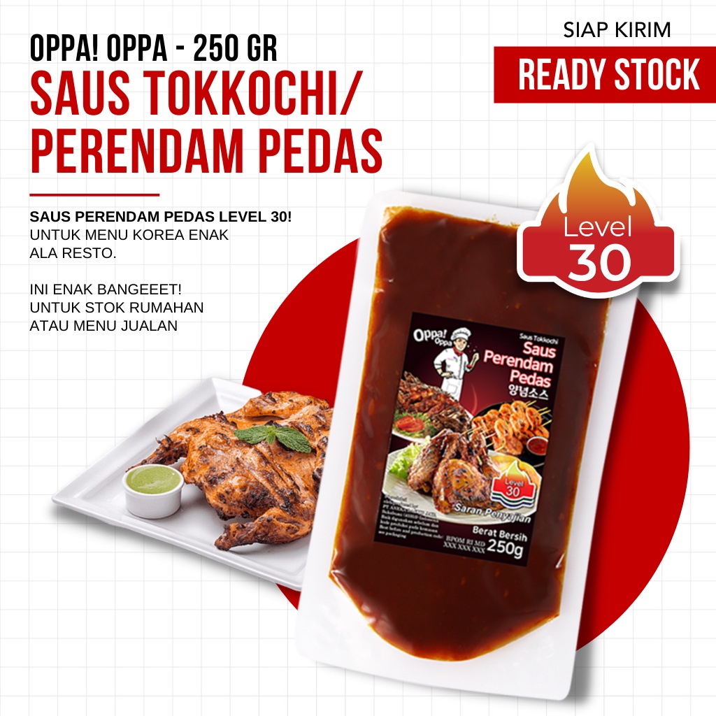 Saus Tokkochi Perendam Pedas Tiga Level Oppa! Oppa (TERMURAH)