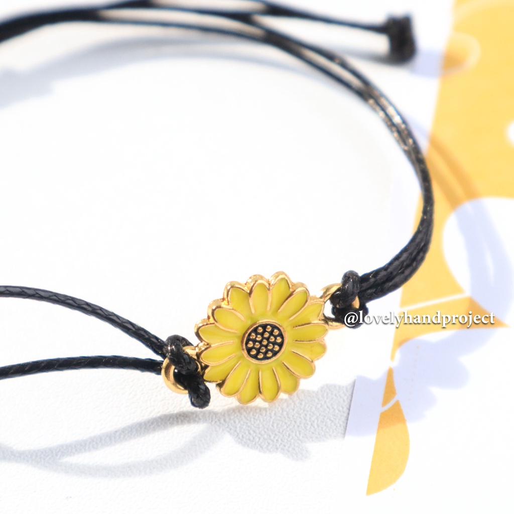 GELANG SUNFLOWER PREMIUM / SUNFLOWER BRACELET HIGH QUALITY HAECHAN NCT DREAM BAHAN TALI KOREA ANTI AIR