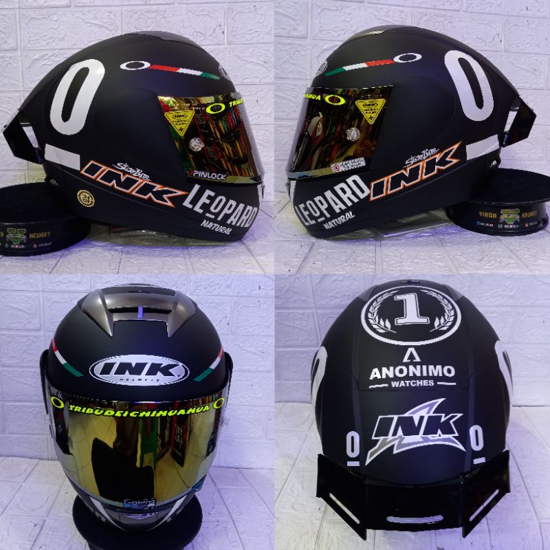 HELM INK CL MAX SOLID BLACK DOFF MATT PAKET GANTENG