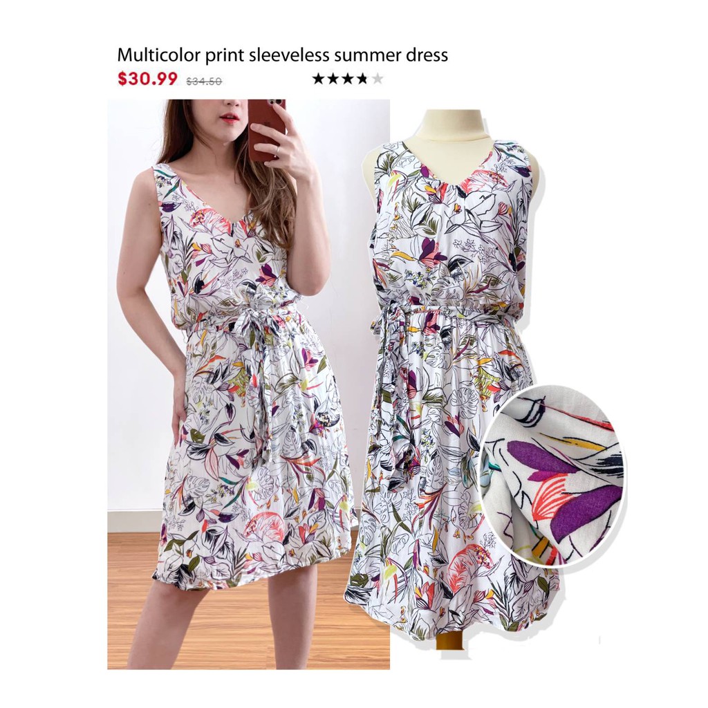 A New day print sleeveles summer dres