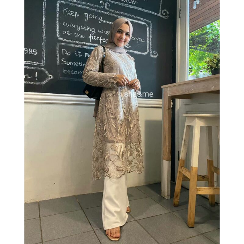 Aleya Tunik/Tunik Tulle Mutiara LD 116cm