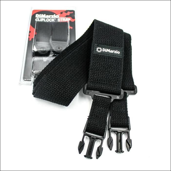 DIMARZIO COTTON CLIPLOCK GUITAR STRAP BLACK DD-2200CBK (486059425)