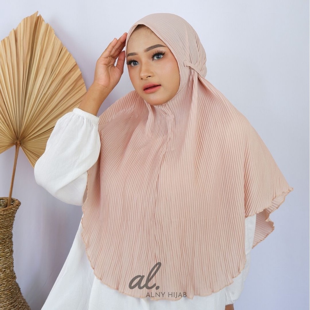 Alny Hijab - Hijab Instan Bergo Maryam Tali Full Plisket/Bergo Plisket Full/Bergo Maryam Tali Plisket