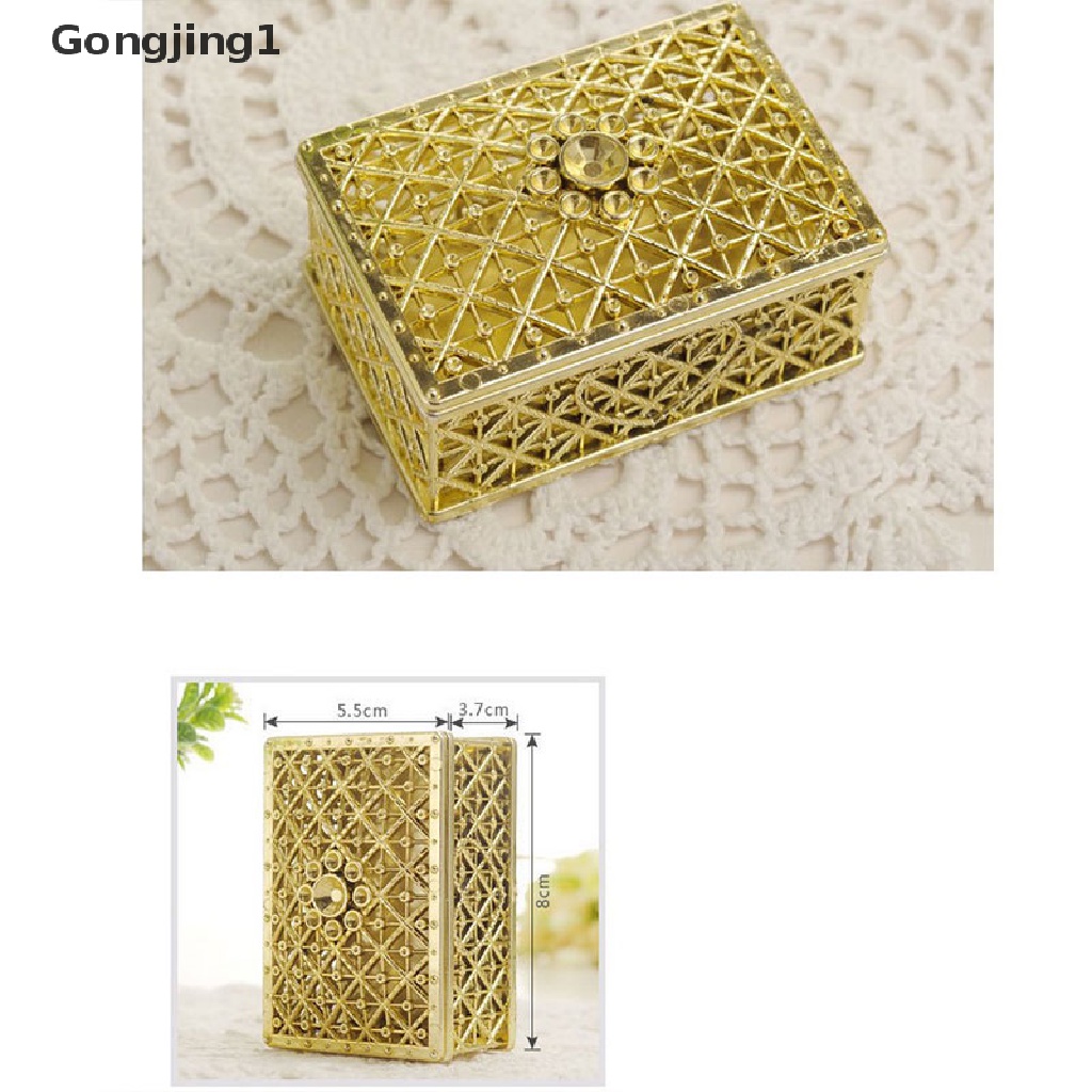 Gongjing1 Kotak Permen / Kue Mini Hollow Foil Emas Untuk Suvenir Pernikahan / Hadiah Bayi