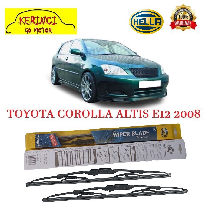 WIPER TOYOTA COROLLA ALTIS E12 2008 HELLA PREMIUM 24&quot; &amp; 16&quot; SEPASANG