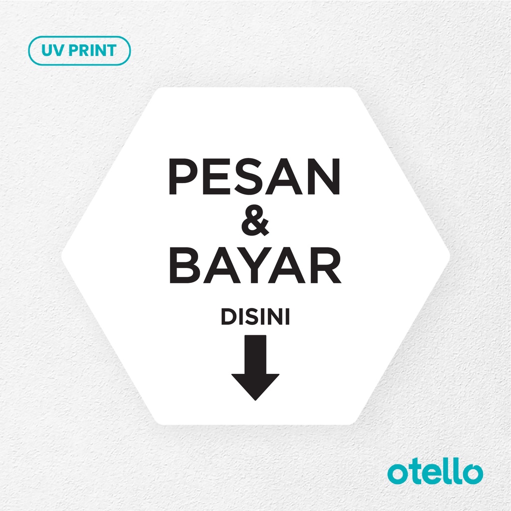 Pesan &amp; Bayar Disini Tulisan Cetak Sign Board Akrilik Tempel Dinding Papan Acrylic Restoran Dinding Petunjuk Toko Cafe