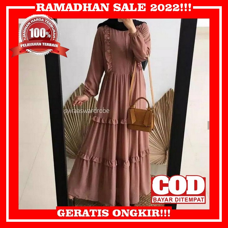 Set Syari Branded By Arniz Premium Original/Set Gamis Cantik/Dress/Khimar Jumbo/Gamis Elegant/Gamis 