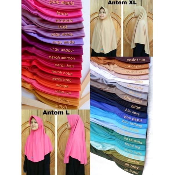 (srbbarokah) Kerudung Kaos Pet Antem / Jilbab Instan Kaos Syar'i / Hijab Langsungan Slem Kediri
