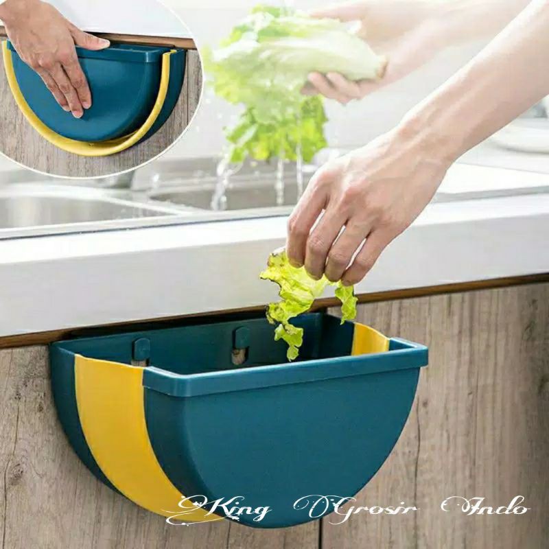 Tempat Sampah Mobil Dapur Toilet Gantung Lipat / Oval Foldable Kitchen Bin