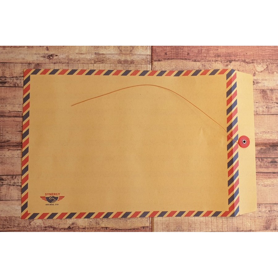 

100 Lembar Amplop Air Mail Tali 310 Coklat 25 x 35 cm Merk Synergy