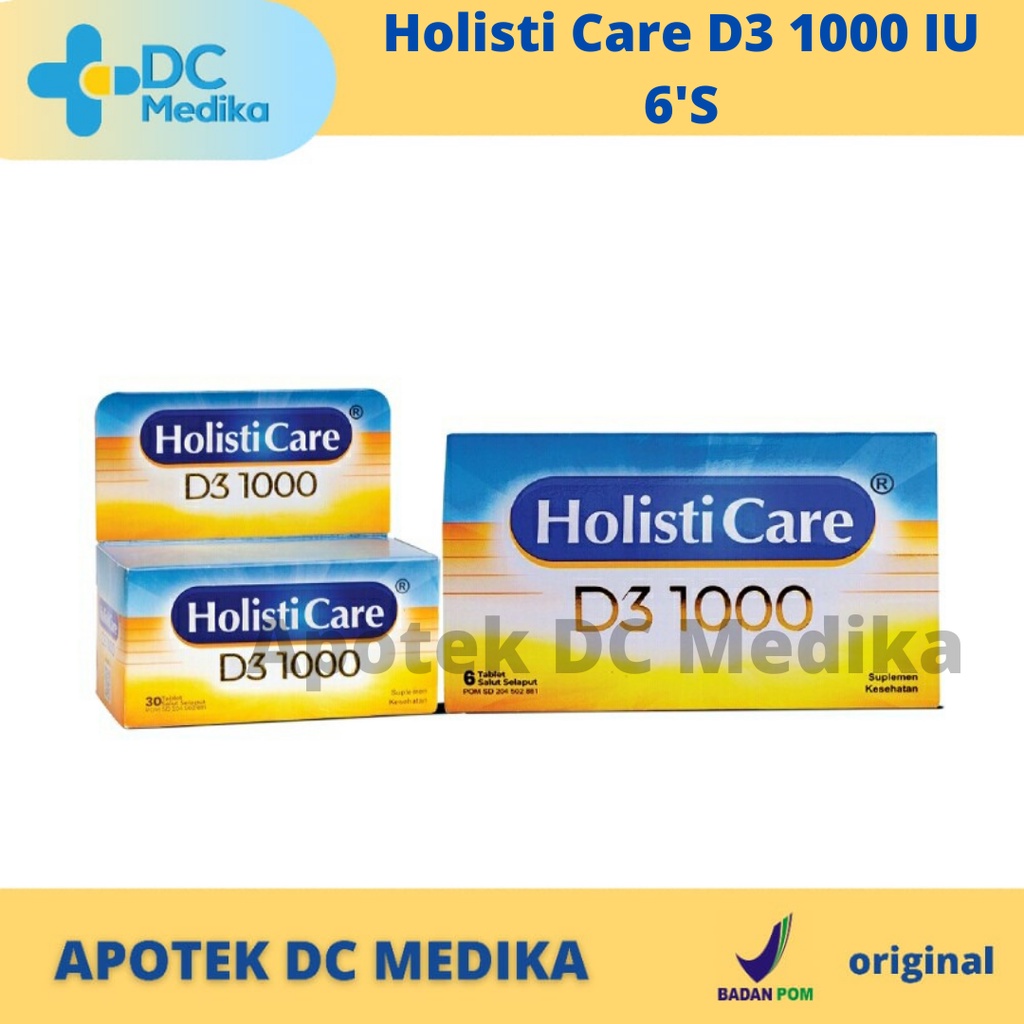 Holisticare Vitamin D3 1000 / Holisti Care D3 1000 IU Strip isi 6 / Vit d3 1000 / Daya Tahan Tubuh / Suplemen / Suplement / Kesehatan