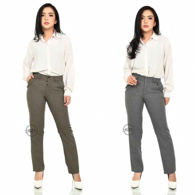 Celana Kerja Kantor Wanita Bahan Formal Hitam Panjang Model Slimfit High Quality Celana Bahan Hitam Kerja Wanita