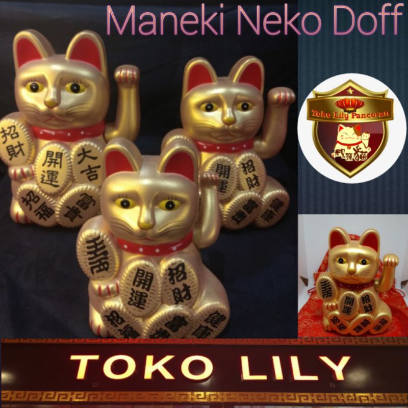 Kucing Hoki DOFF / Manekineko Doff / Kucing Hoki / Lucky Cat / Kucing Rezeki Metalik