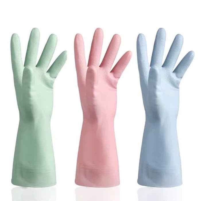 Sarung Tangan Cuci Piring anti Air Rubber Glove Sarung Karet Cuci New .