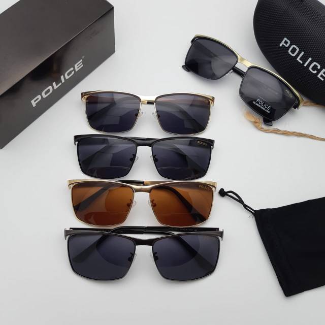Kacamata Keren Pria Police Polarized Fullset + Cairan Pembersih