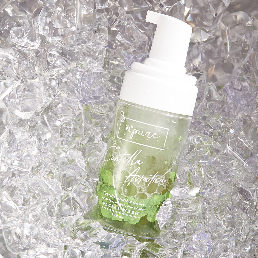 NPURE Cica Facial Face Wash Foam - Pembersih Pencerah Perawatan Acne Wajah Centella Asiatica