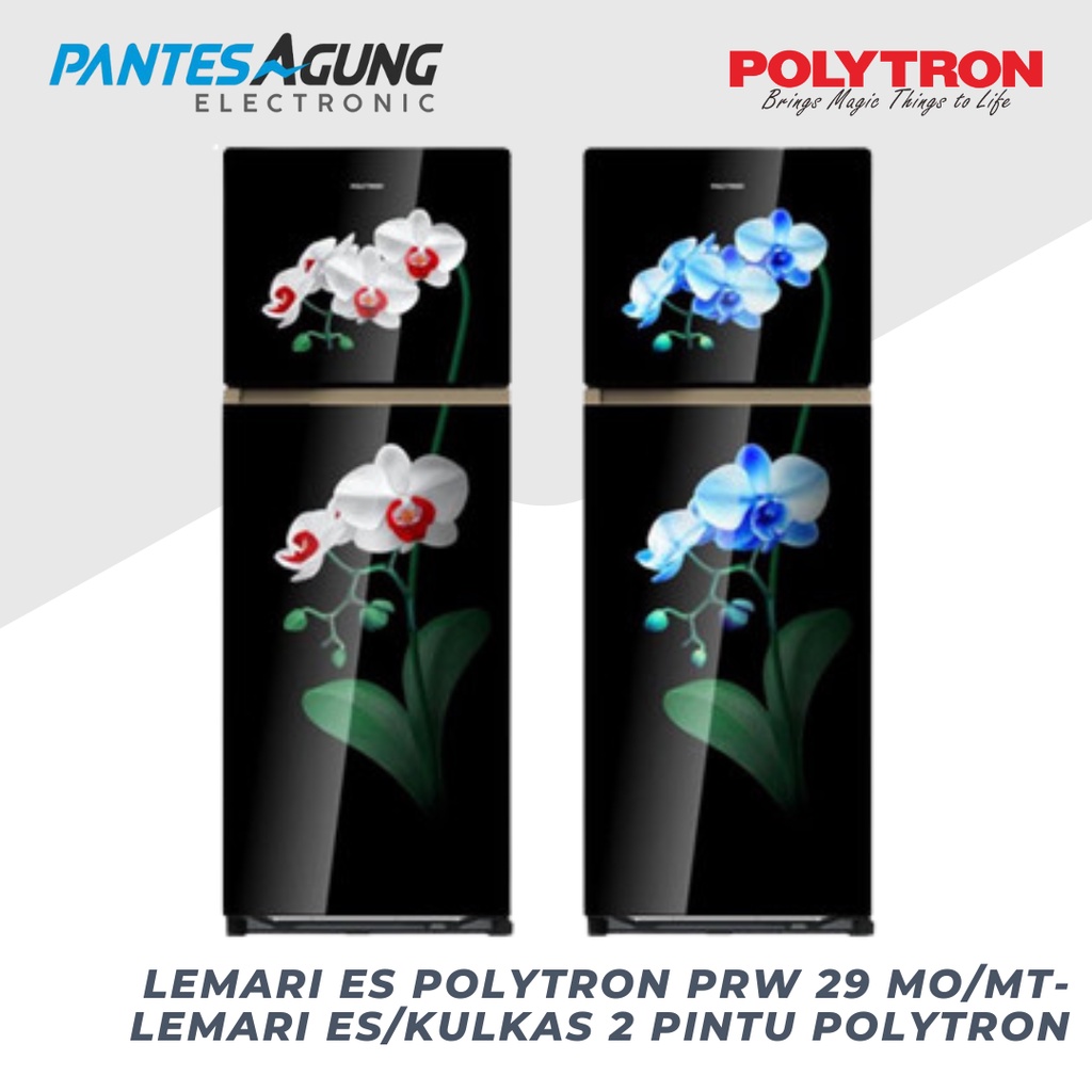 LEMARI ES POLYTRON PRW 29 MO/MT- LEMARI ES/KULKAS 2 PINTU POLYTRON khusus bdg