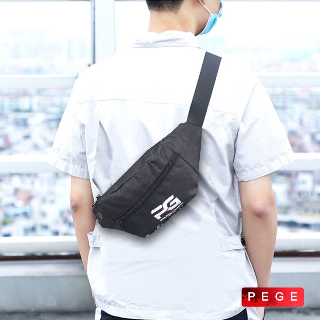 Tas Selempang Waistbag Pria Wanita Unisex Bisa Untuk Tas Pinggang Model Slempang Kombinasi Slingbag Bahu Kasual - PG - 8853