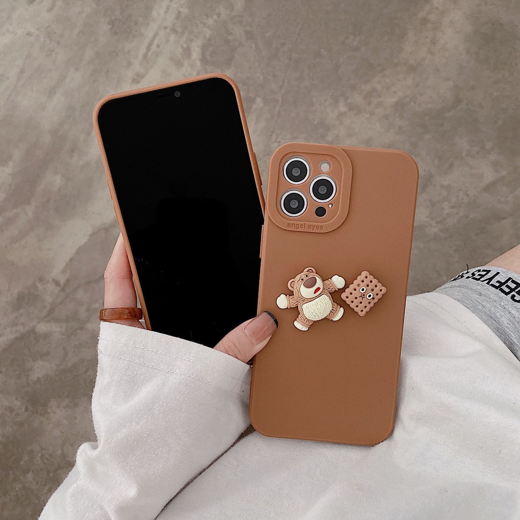 Beruang biskuit kartun lucu cocok untuk cangkang pelindung ponsel iphone13, 13pro, 13pro max