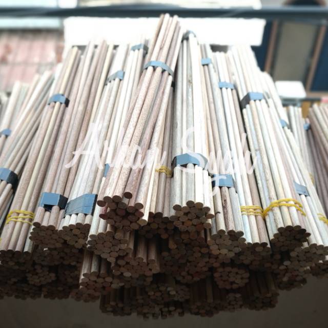 Dowel kayu 6mm stik kayu bulat 6mm panjang 35cm isi 20pcs