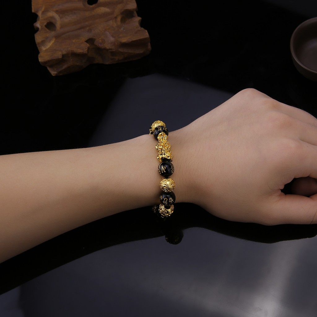 Gelang Manik-Manik Batu Obsidian Feng Shui Untuk Pria Dan Wanita