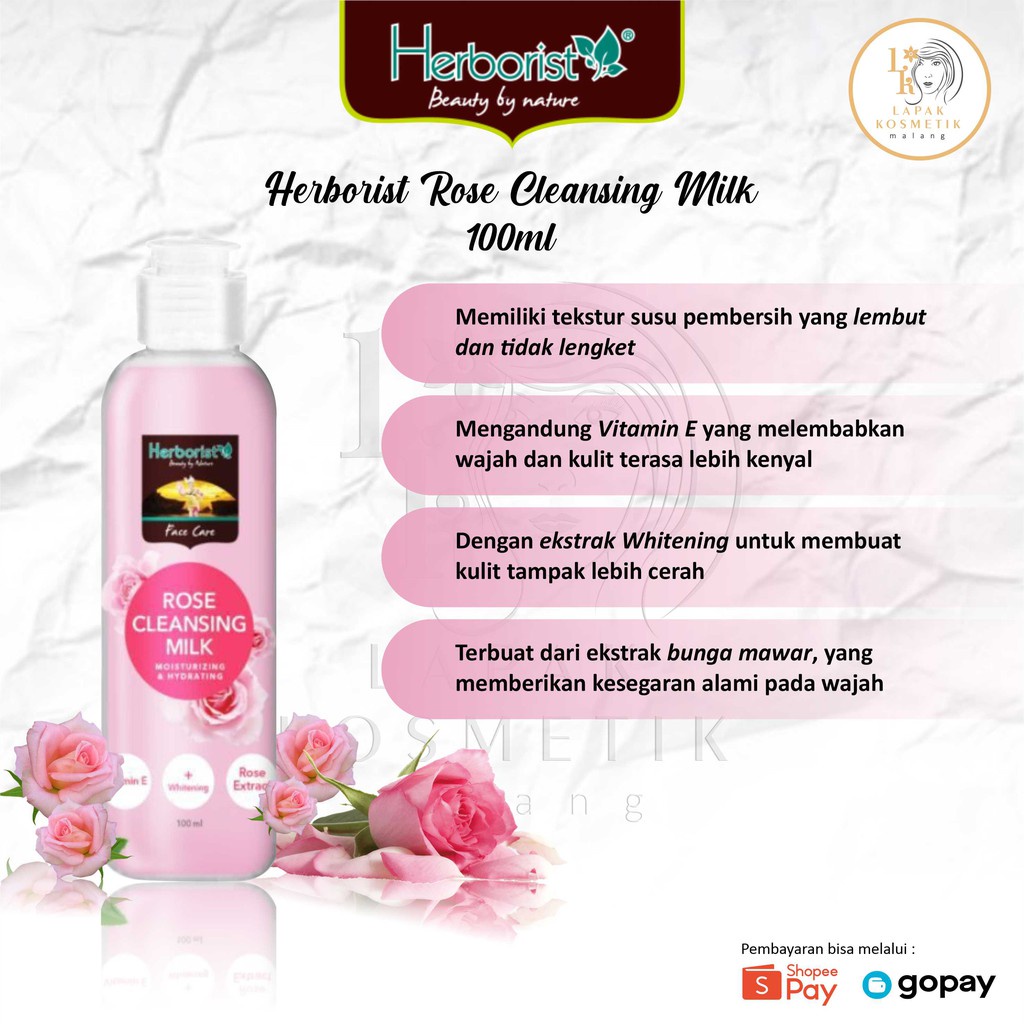 Herborist Cleansing Milk Rose Susu Pembersih Mawar 100ml