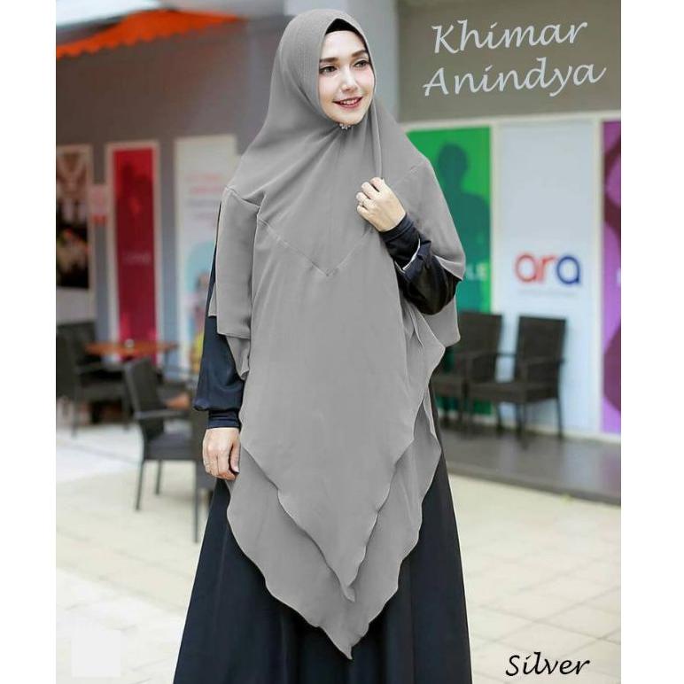 Oam29 Jilbab Hijab Kerudung Bergo Khimar Instan Syari 2 Layer Anindya Ceruty Babydoll Jumbo Panjang 