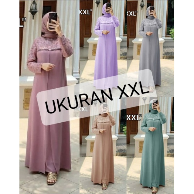L - XL - XXL -Busana Muslim Gamis Murah Gaun Pesta Muslimah Baju Pesta Wanita Kondangan Mewah Couple