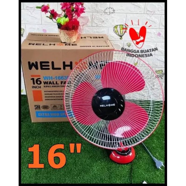 Welhome Kipas Angin Dinding 16&quot; / Wall Fan 16 Inch WH-1663E