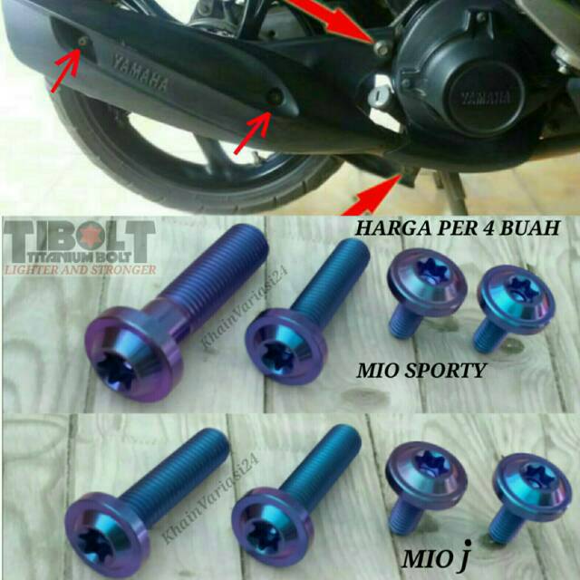 Baut Titanium gr5 Knalpot Mio sporty Mio J