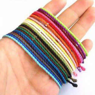 Gelang Tali Pelintir 1,5mm Polos Simple 27 Warna Waterproof Tali Tambang