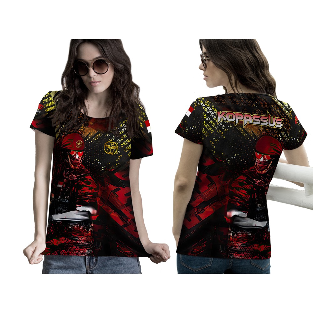 Kaos Kopassus Asli | Kaos Kopassus Wanita | Kaos Kopassus 3D | Kaos Kopassus Lengan Pendek