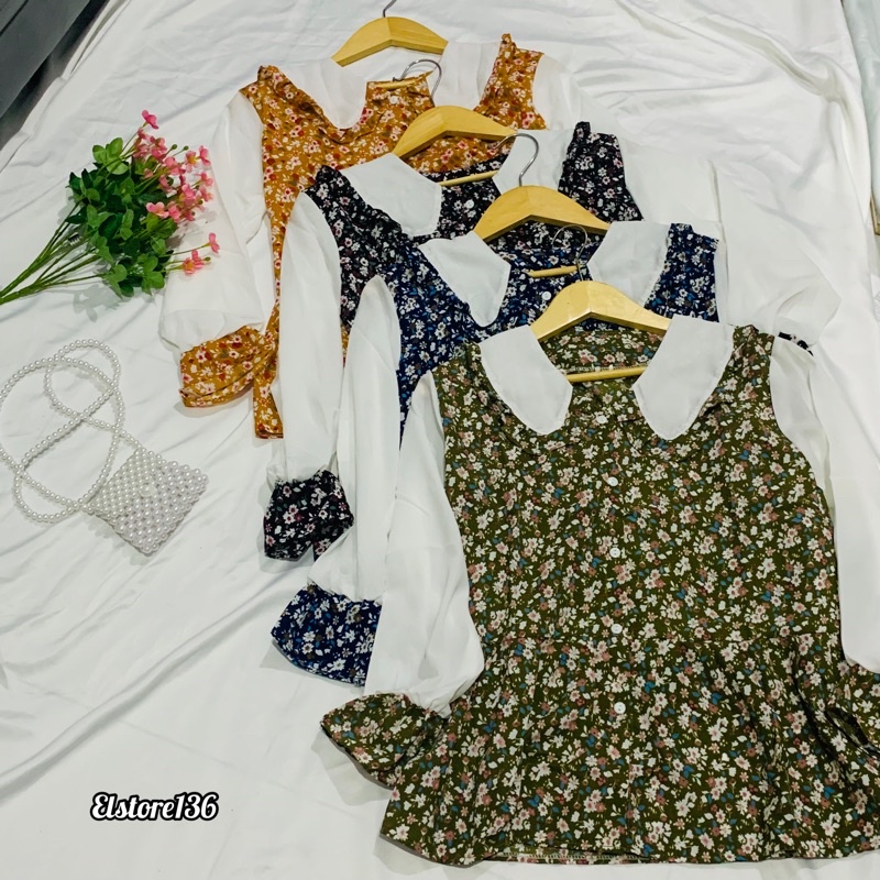 ATASAN WANITA MURAH/BLOUSE KOREAN STYLE/BLOUSE WANITA LENGAN PANJANG/BLOUSE KERJA/BLOUSE CASUAL/KEMEJA WANITA LENGAN PANJANG/KEMEJA MOTIF BUNGA/KEMEJA TALI/KEMEJA WANITA KOMBINASI/KEMEJA KRAH RUFLES/KEMEJA LUCU/KEMEJA KEKINIAN/KEMEJA WANITA MURAH