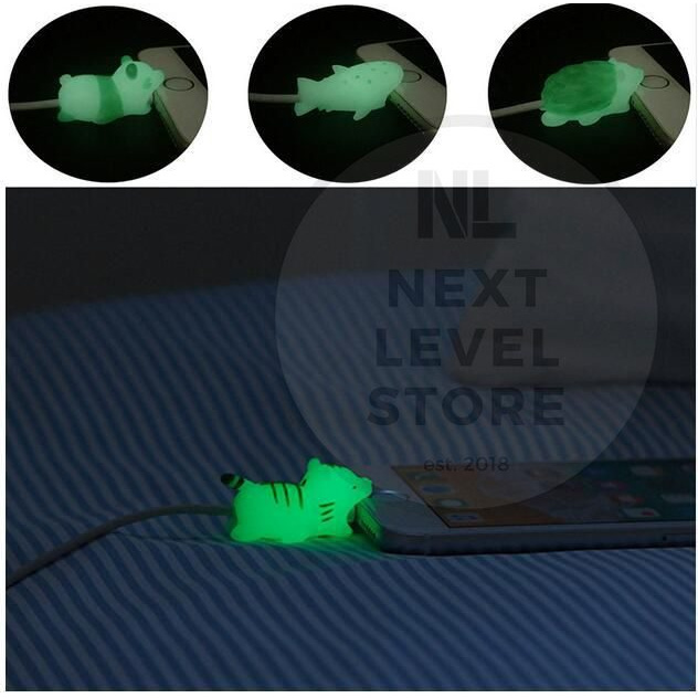 GLOW IN THE DARK Cable Bite Cute Protector Pelindung Kabel