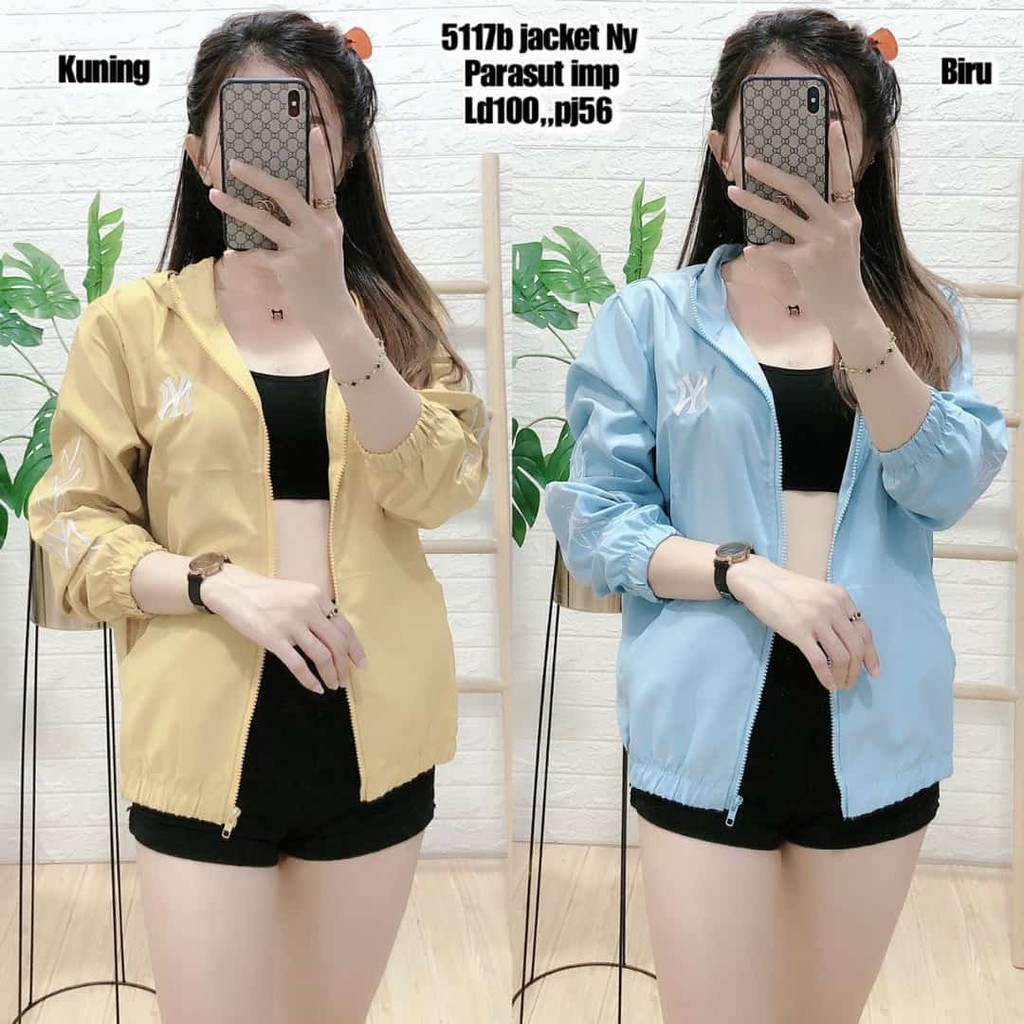 JAKET PARASUT KOREA WANITA FASHION BANGKOK RESLETING KS 5117