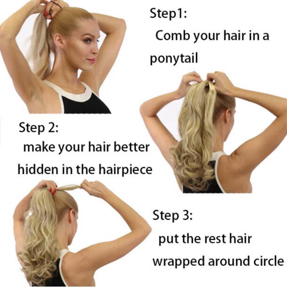 Mxbeauty Ponytail Clip Curly Panjang Dengan Kepang Rambut Hitam Blonde Rambut Sintetis