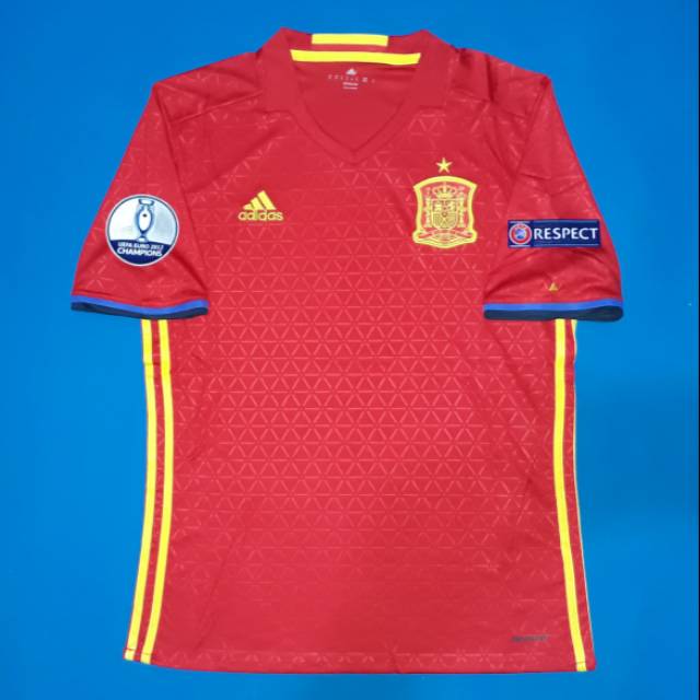 JERSEY SPANYOL HOME 16/17 FULLPATCH EURO 2016