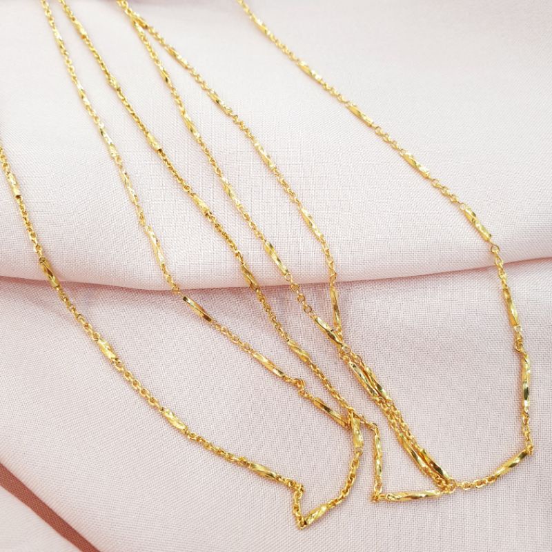 Kalung dewasa model lilit variasi rantai emas asli kadar 300