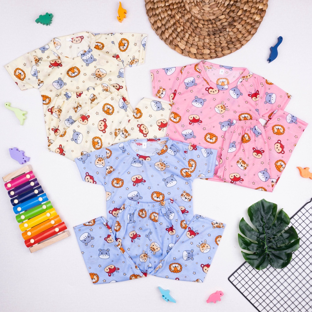IL - NEW ARIVAL-SETELAN ANAK UNISEX ZOO ANIMAL / SET BAJU PENDEK &amp; PANJANG / KAOS ANAK
