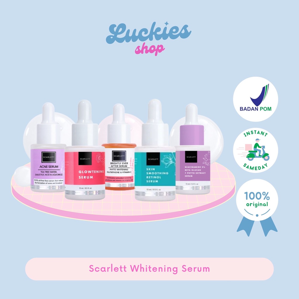 Scarlett Whitening Brightly Ever After Serum Scarlet Acne Glowtening Serum Glowing Jerawat