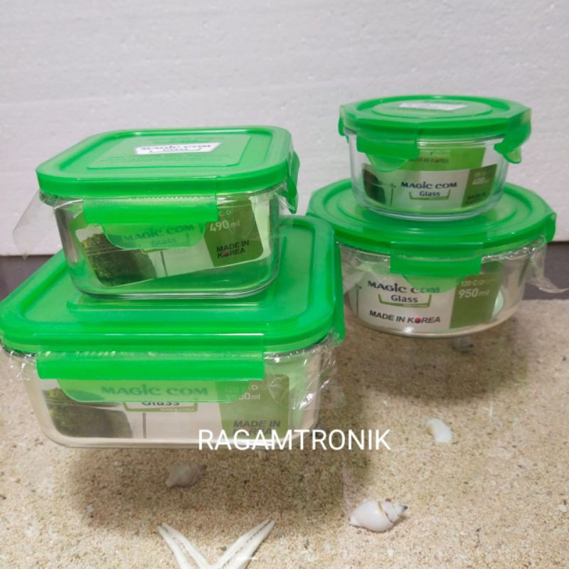 Food Container YONG MA 4 Set / 8 Pcs (Magic Com Glass)