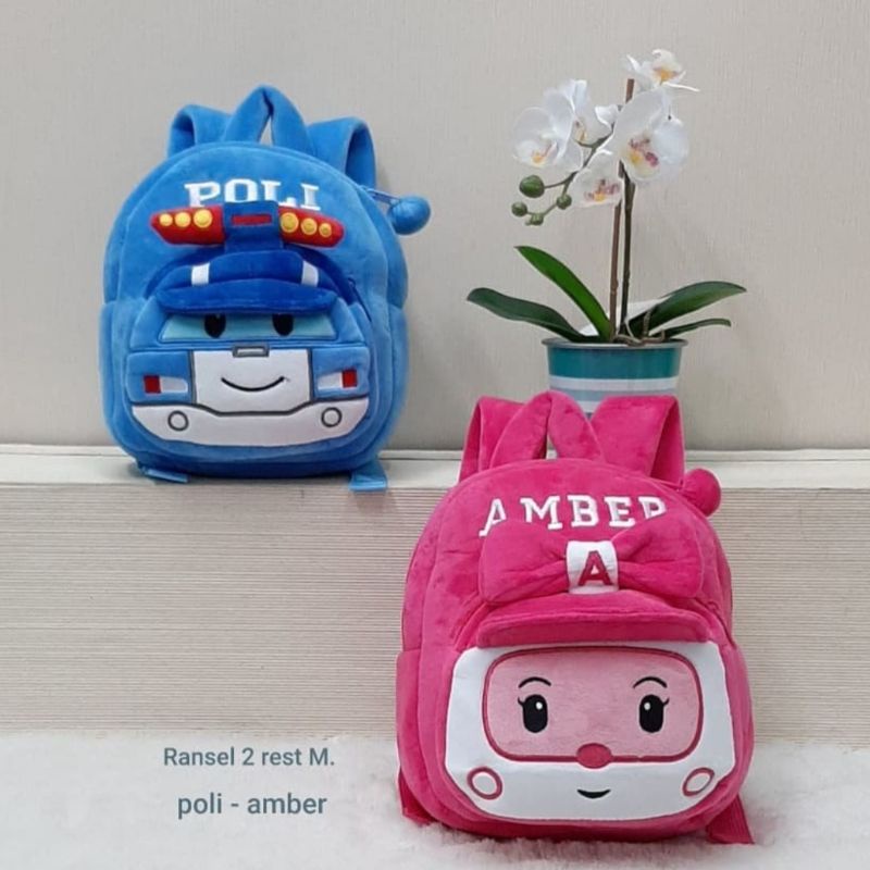 Backpack Tas Ransel Anak Boneka Robocar Poli Amber Robotruck