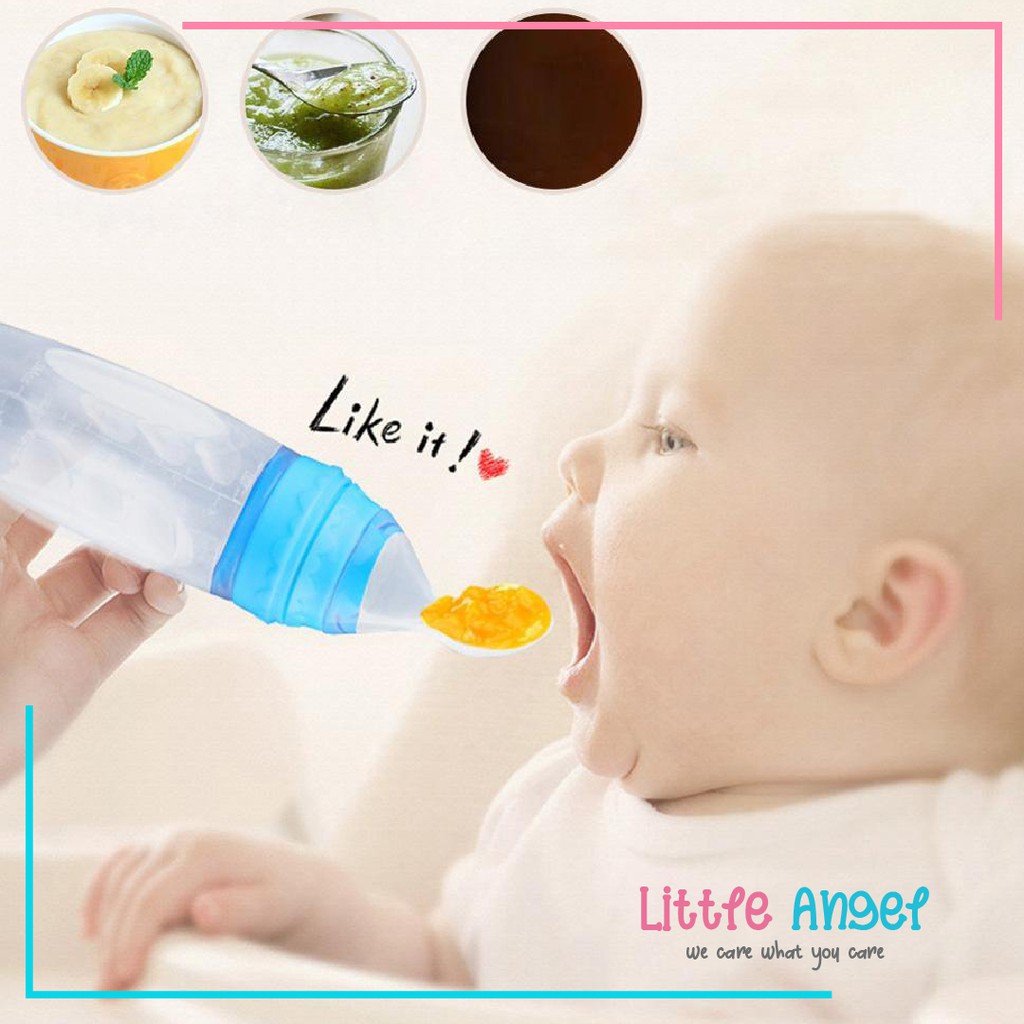 Botol Sendok Makan Bayi  Mpasi Silikon Food Anti Tumpah Aman Murah Baby Feeder Bottle Spoon