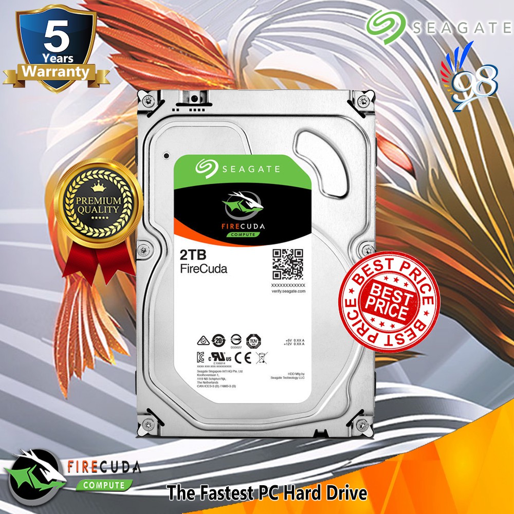 Seagate FireCuda SSHD Internal PC 2TB 2 TB - Harddisk HDD SATA3 3.5"
