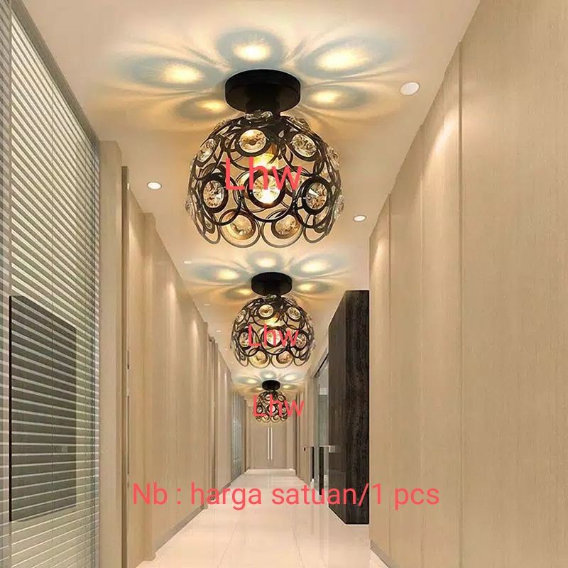 Lampu plafon/ceiling lamp minimalis kristal dekorasi teras,cafe,ruang tamu,kamar tidur